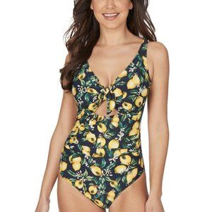 Nip Tuck Lemons Joanne Twist Front Design One-Piece Swimsuit .US 6.NWT!
